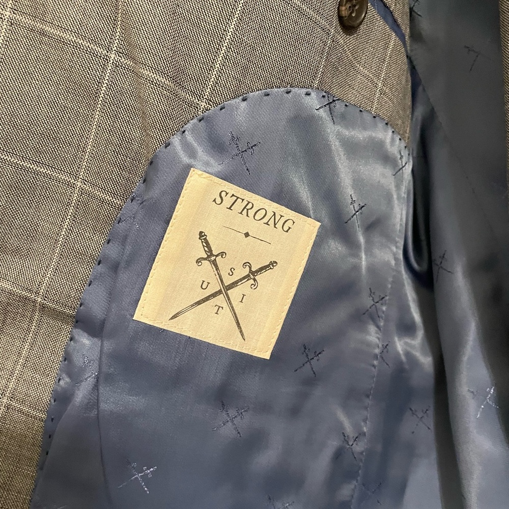 Gray Checkered Men's Suit and Pants - Picture 2 of 9